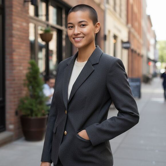 J Crew Blazer Womens 4 Dark Gray School Boy Blazer Wool Blend - Picture 1 of 7